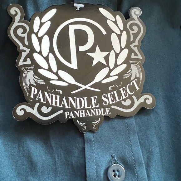 NWT Panhandle Teal Western Button Front Long Sleeve Pocket Cowboy Shirt size XXL - Picture 5 of 7